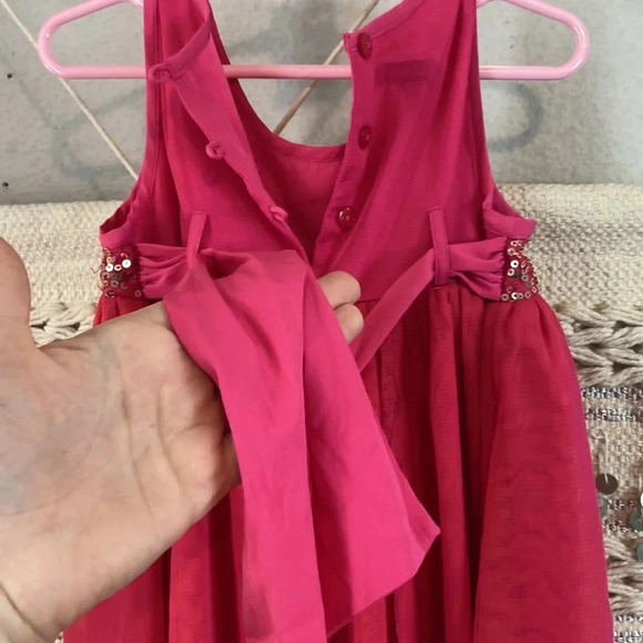 Monsoon magenta/orange Tulle Dress with Gold Sequin Top - Picture 7 of 8